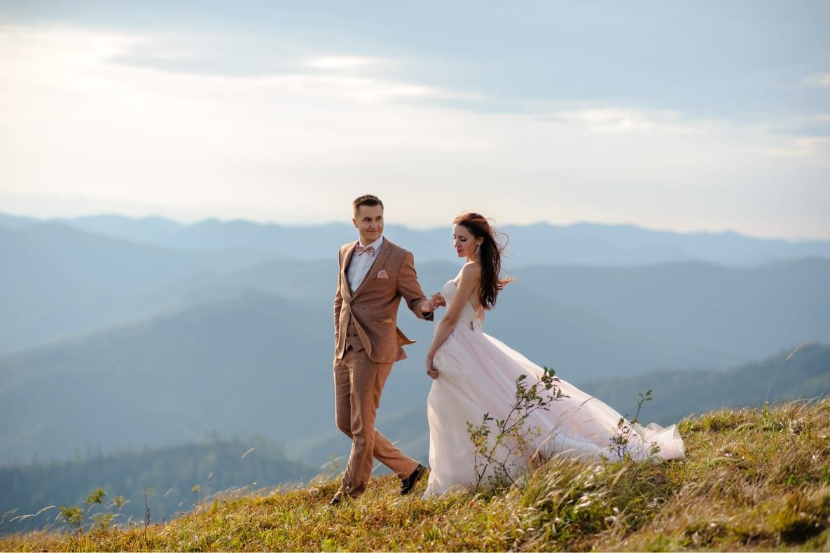 Retrato romántico al atardecer